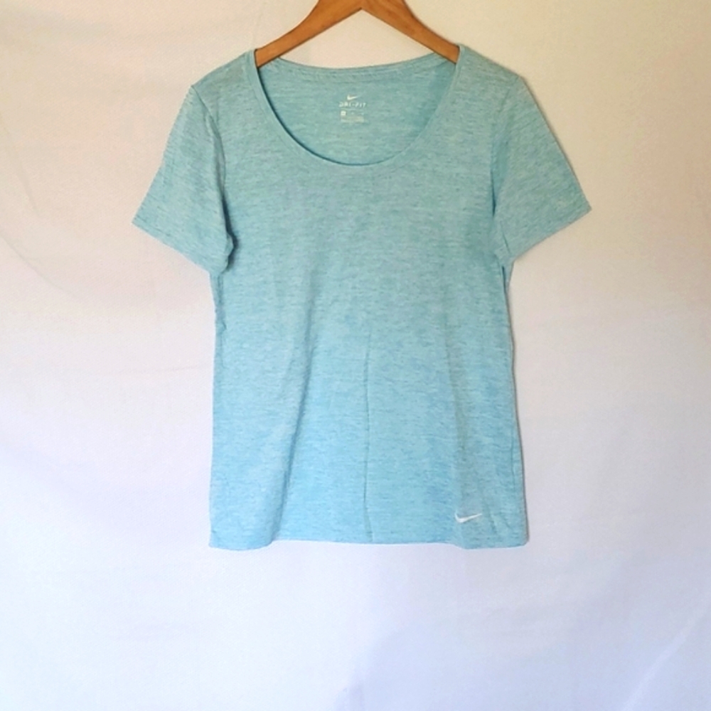 Nike Blue Heathered Short Sleeve T-Shirt Size Medium